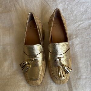 Donald J. Pliner Metallic Gold Tassel Loafers